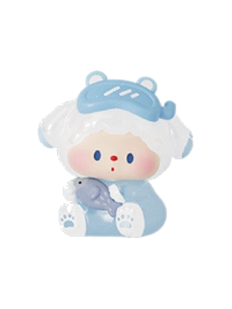 Luludog Polar Bear Cuddle pop bean mini figure from the Summer Journal series