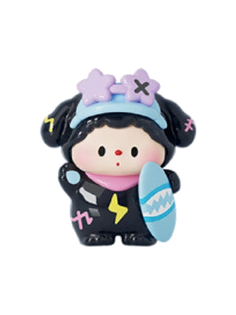 Luludog Storm Clouds pop bean mini figure from the Summer Journal series