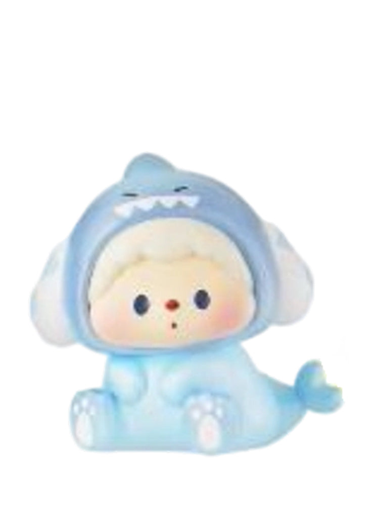 Luludog Sawtooth Shark pop bean mini figure from the Mini Monster Brawl series