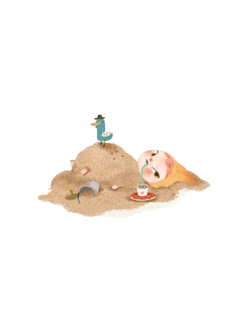 Sand Bath Rabbit Ban - Sooya Beach Vacation Figure