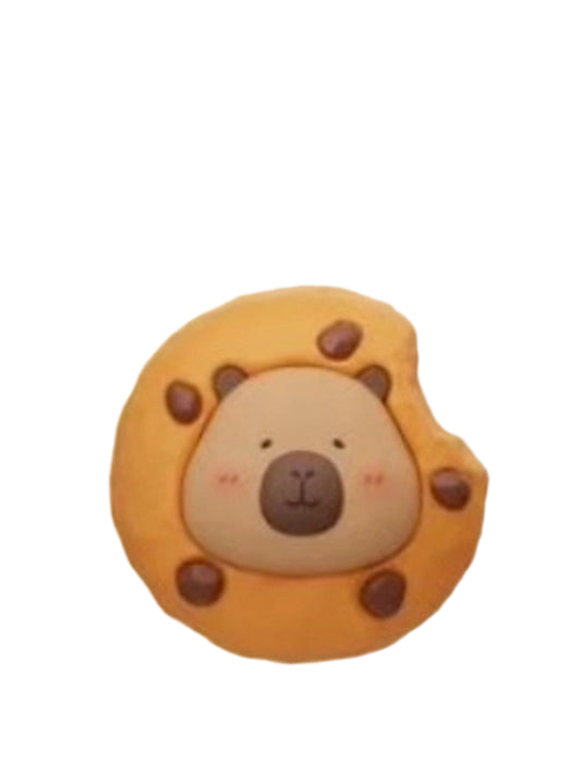 Cookie capybara mini figure shaped like a chocolate chip cookie, from the Tuntunzai Bakery V2 series