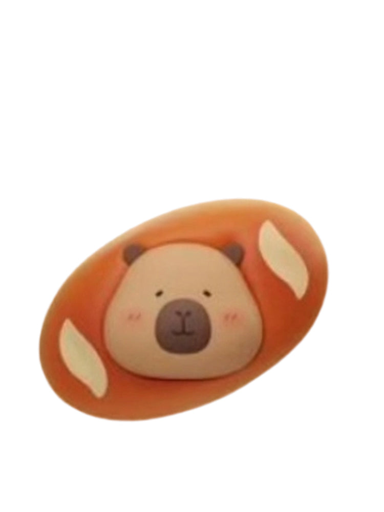 French Stick capybara mini figure shaped like an oval French bread loaf, from the Tuntunzai Bakery V2 series